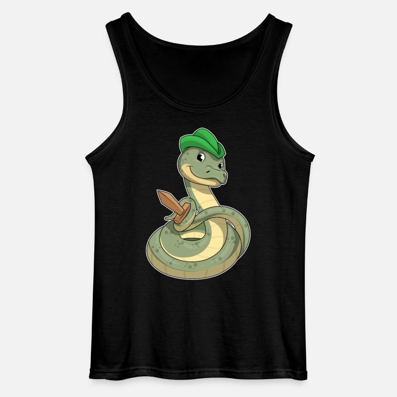Serpent avec épée - Débardeur Gildan Homme - noir