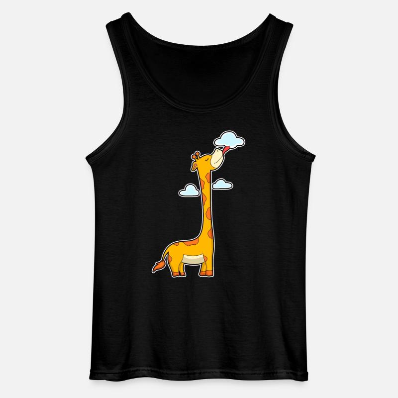 Giraffe Clouds - Gildan Men’s Tank Top - black