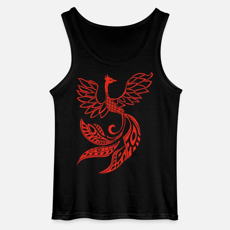 Roter Phönixvogel - Gildan Männer Tank Top - Schwarz