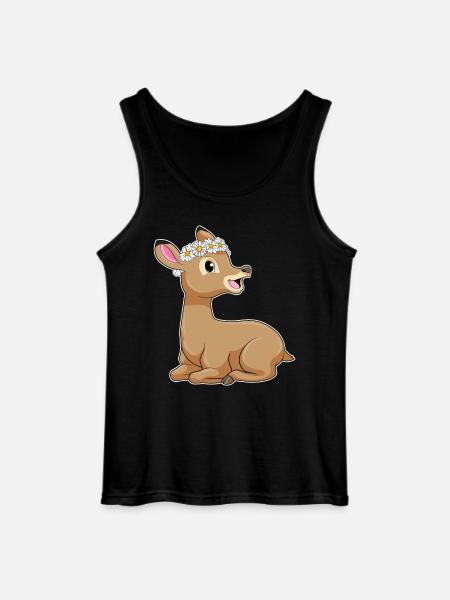 Deer Daisies - Gildan Men’s Tank Top - black