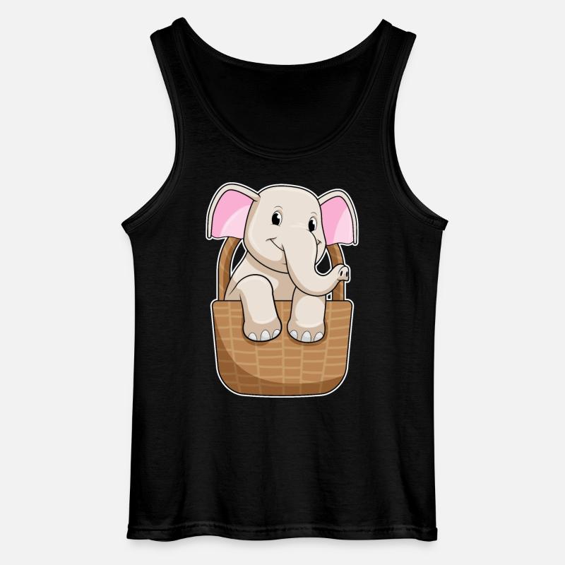 Elefant Korb - Gildan Männer Tank Top - Schwarz