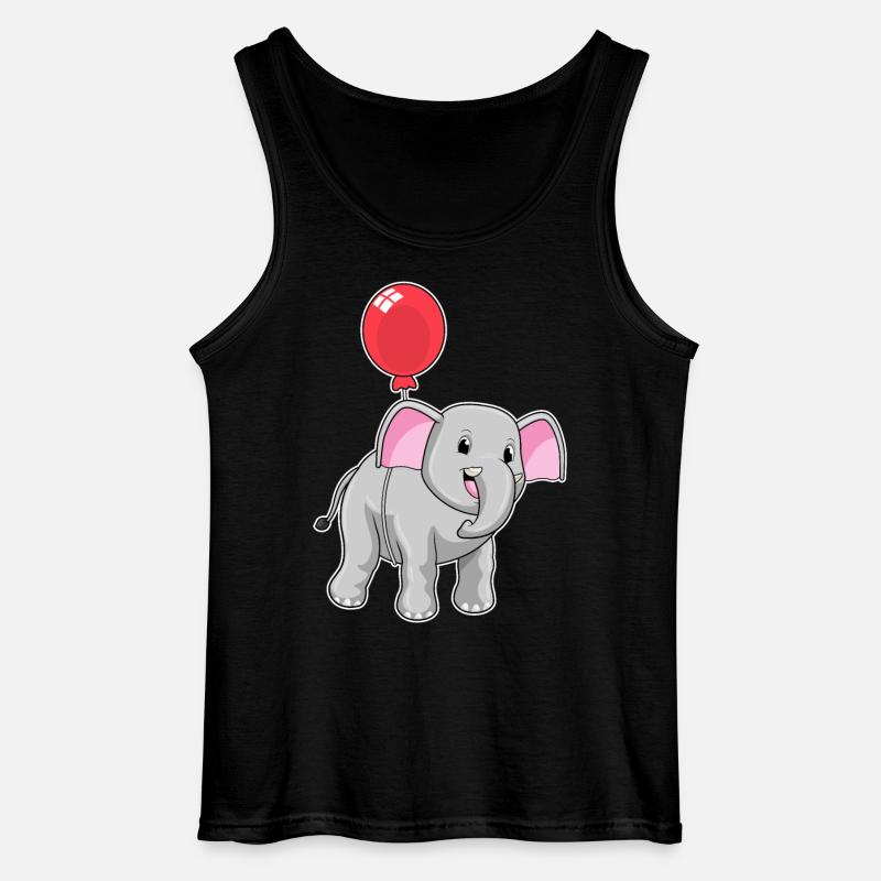 Elefant mit Luftballon - Gildan Männer Tank Top - Schwarz