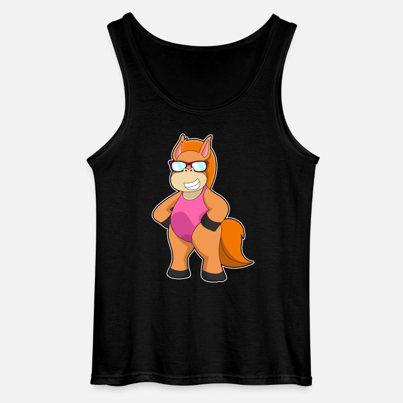 Pferd Sonnenbrille - Gildan Männer Tank Top - Schwarz