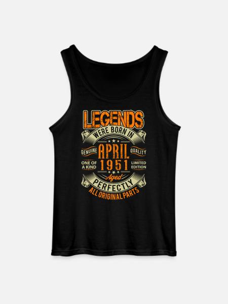 1951 April Birthday Legend - Gildan Men’s Tank Top - black