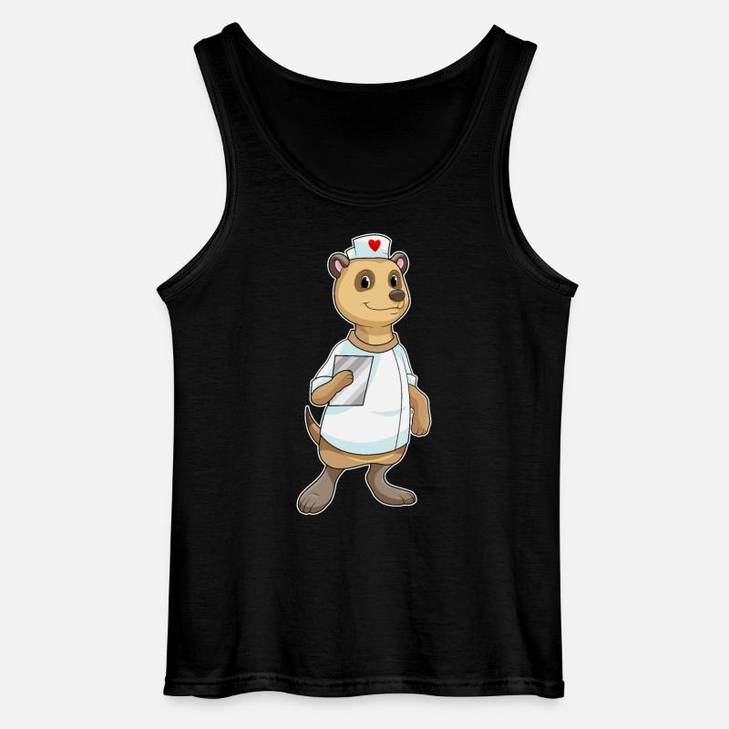 Erdmännchen als Krankenschwester mit Herz - Gildan Männer Tank Top - Schwarz