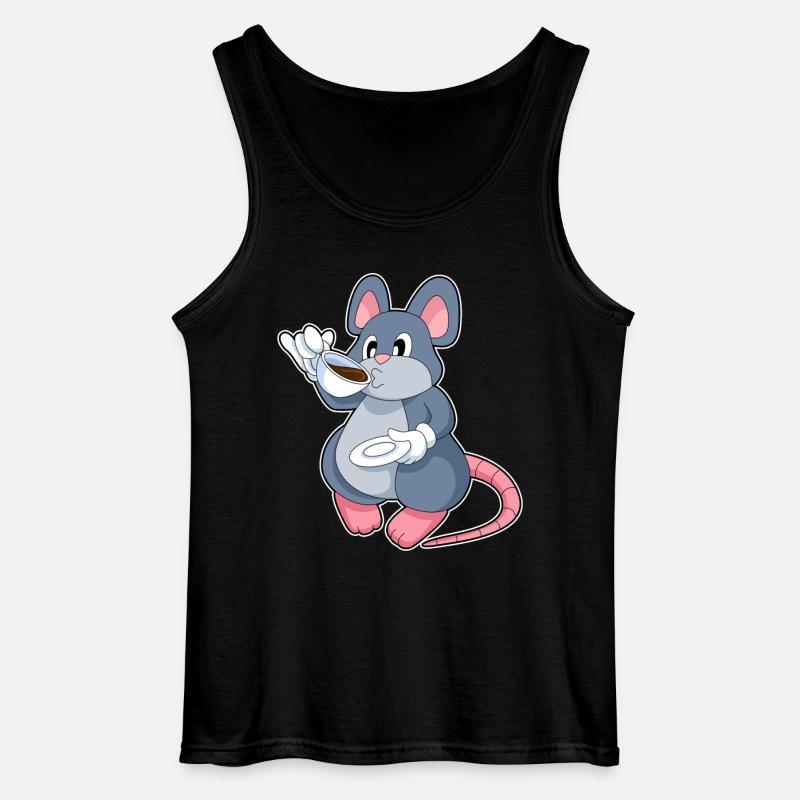 Maus Kaffee Tasse - Gildan Männer Tank Top - Schwarz