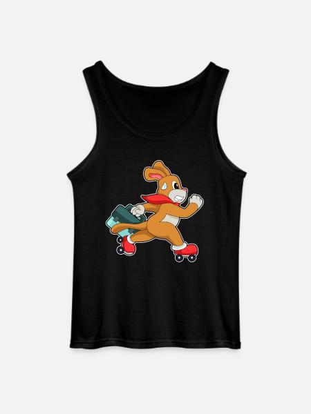 Dog Roller Skating Roller Skates - Gildan Men’s Tank Top - black