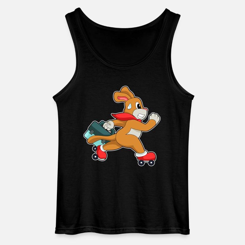 Hund Rollschuhfahren Rollschuhe - Gildan Männer Tank Top - Schwarz
