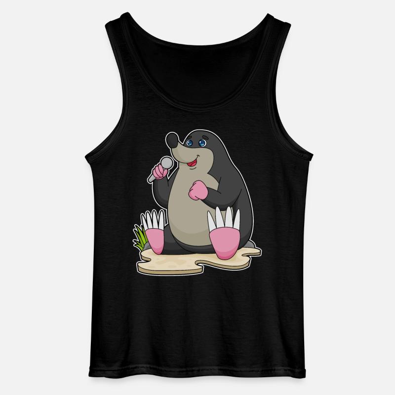 Mole Singer Microphone Singing - Gildan Men’s Tank Top - black