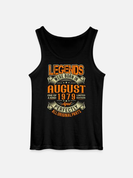 1979 August Birthday Legend - Gildan Men’s Tank Top - black