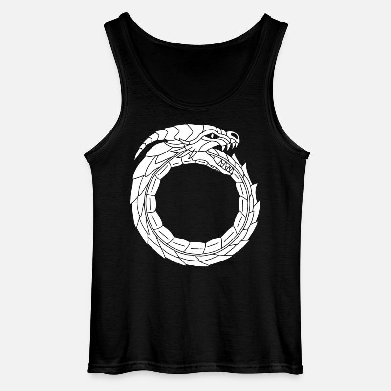 Verschlingender Weißer Drache - Gildan Männer Tank Top - Schwarz