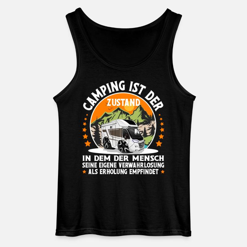 Camping Camper Campen - Gildan Männer Tank Top - Schwarz