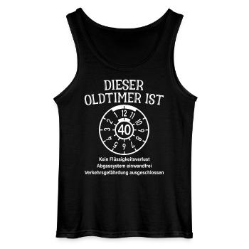Oldtimer Ist 40 Jahre HU Plakette 40. Geburtstag - Gildan Männer Tank Top - Schwarz - Vorne - AI Model Male 185 dark (185cm)
