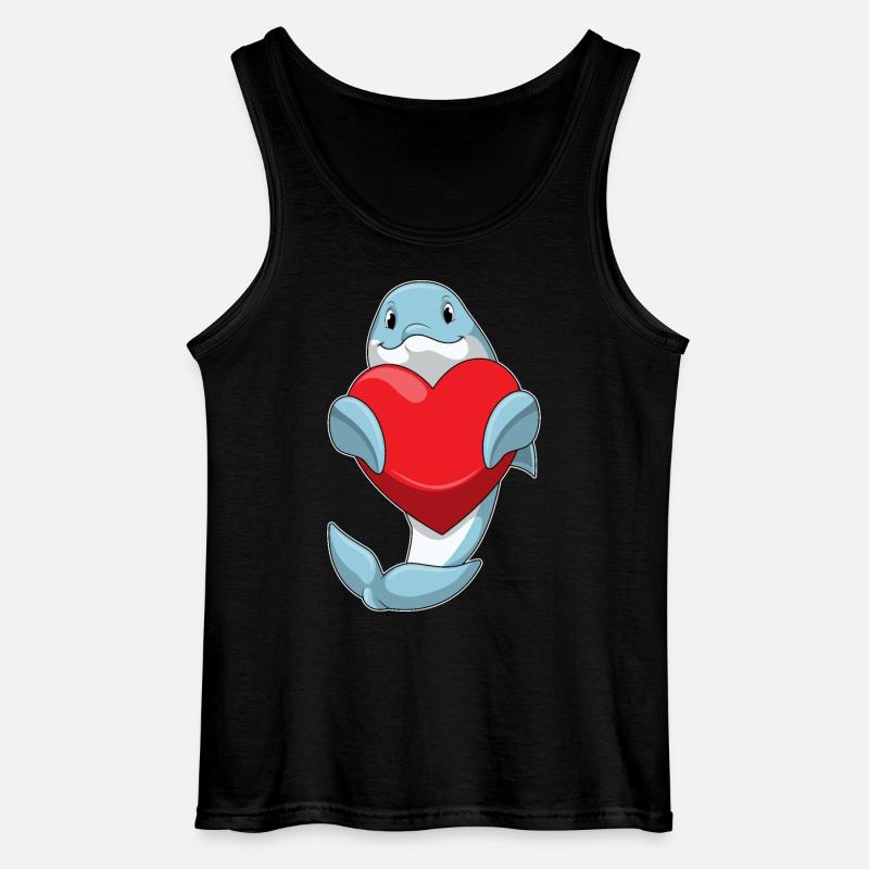 Delfin Herz - Gildan Männer Tank Top - Schwarz
