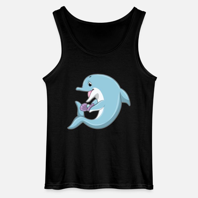 Delfin Perle - Gildan Männer Tank Top - Schwarz