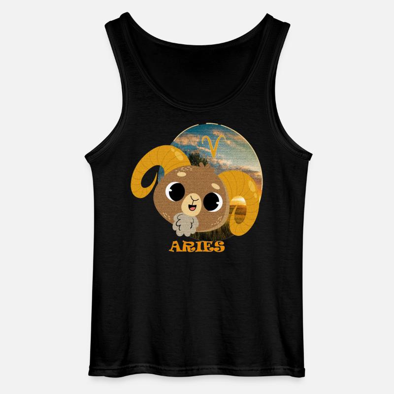 Sternzeichen WIDDER - Gildan Männer Tank Top - Schwarz