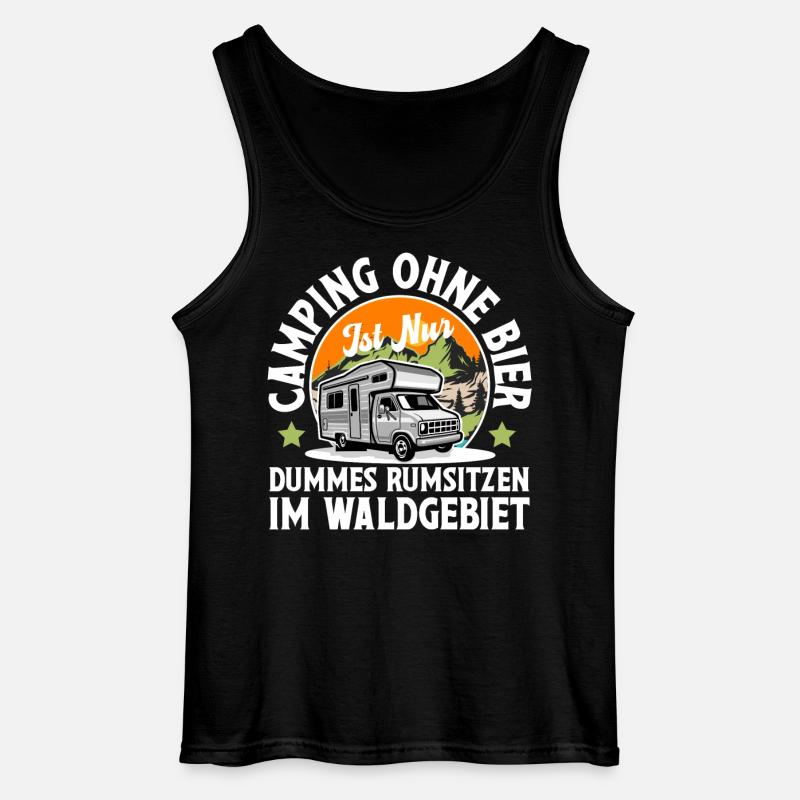 Camping Camper Campen - Gildan Männer Tank Top - Schwarz