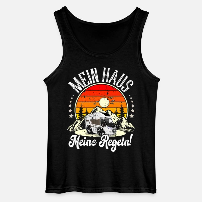 Camping Camper Campen - Gildan Männer Tank Top - Schwarz