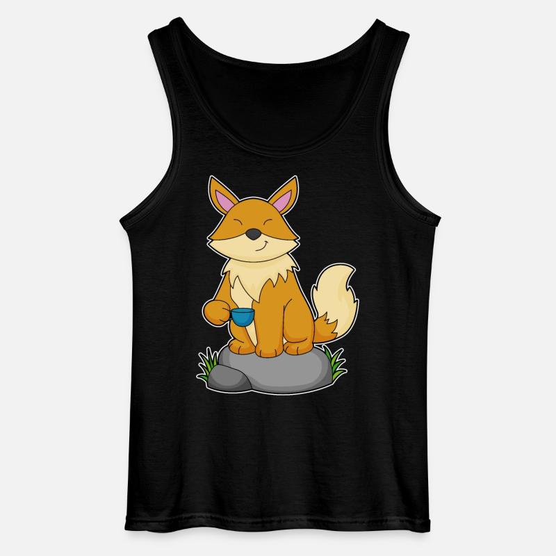 Fuchs Tasse - Gildan Männer Tank Top - Schwarz