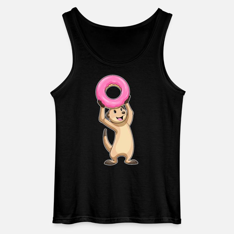 Erdmännchen mit Donut - Gildan Männer Tank Top - Schwarz