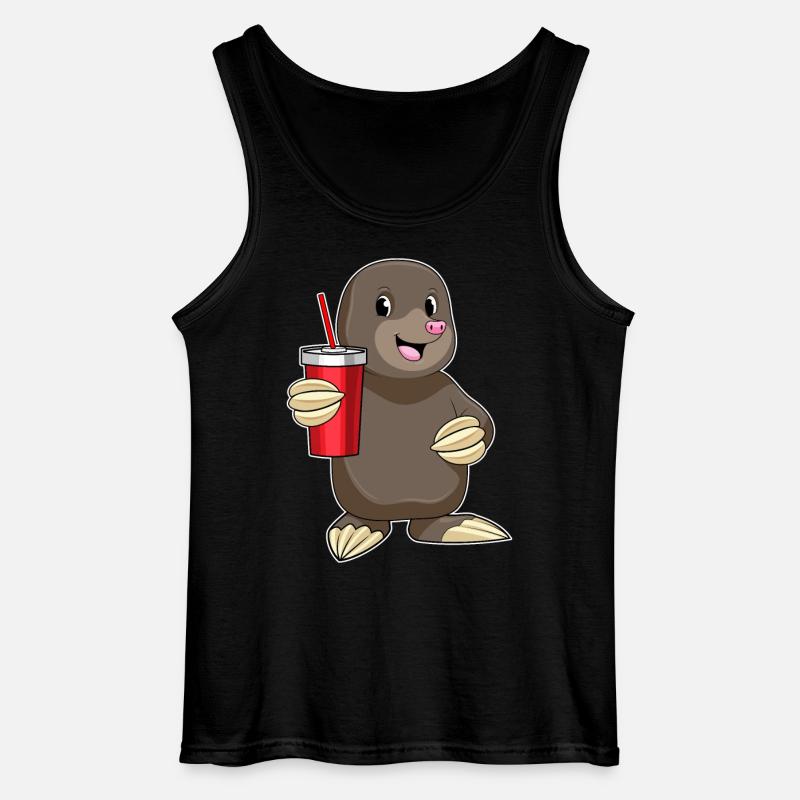 Maulwurf mit Trinkbecher - Gildan Männer Tank Top - Schwarz
