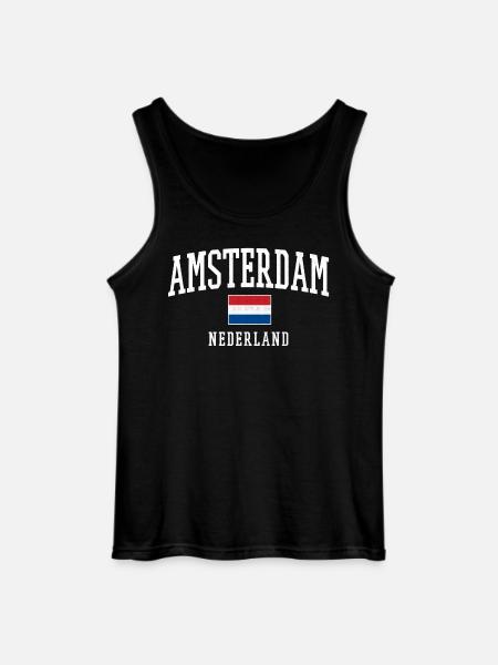 Amsterdam NL Flag Design - Gildan Men’s Tank Top - black