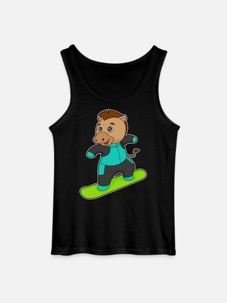 Horse Snowboarder Snowboard - Gildan Men’s Tank Top - black