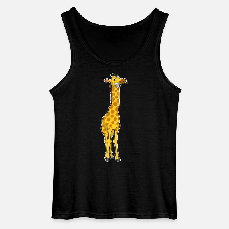 Giraffe mit Gänseblümchen - Gildan Männer Tank Top - Schwarz