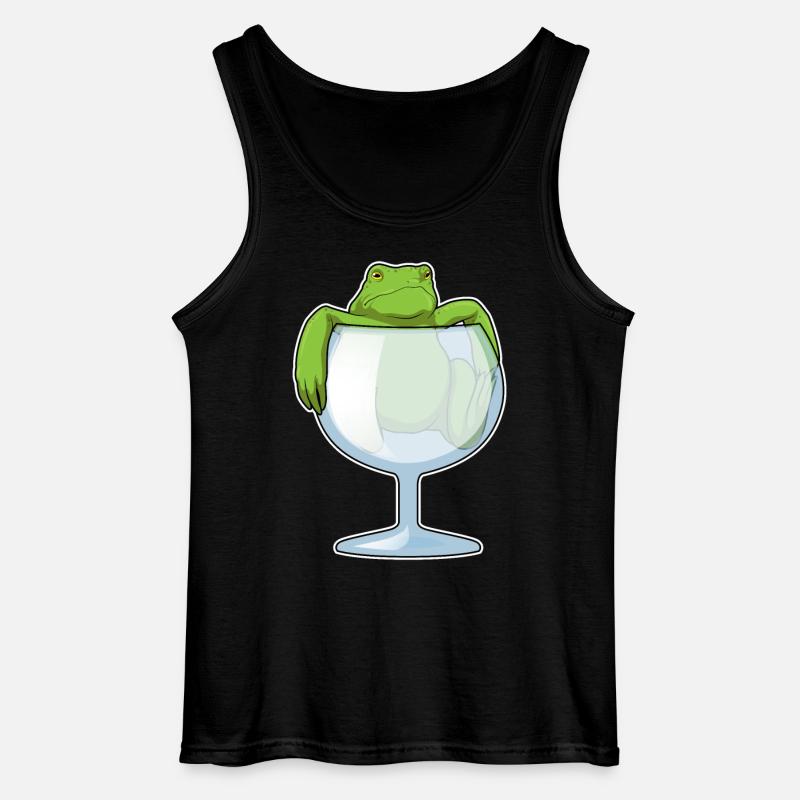 Frosch Weinglas - Gildan Männer Tank Top - Schwarz