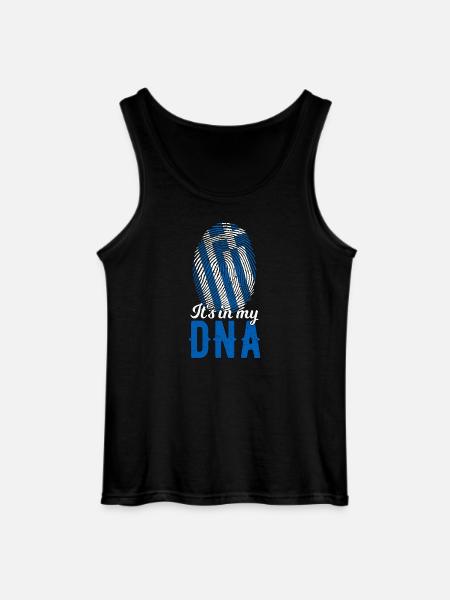 Grèce ADN Drapeau grec Empreinte digitale - Débardeur Gildan Homme - noir