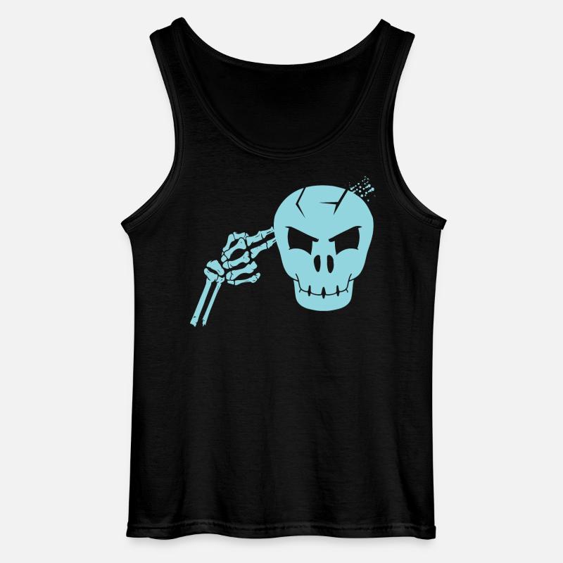 Totenkopf Kopfschuss - Gildan Männer Tank Top - Schwarz