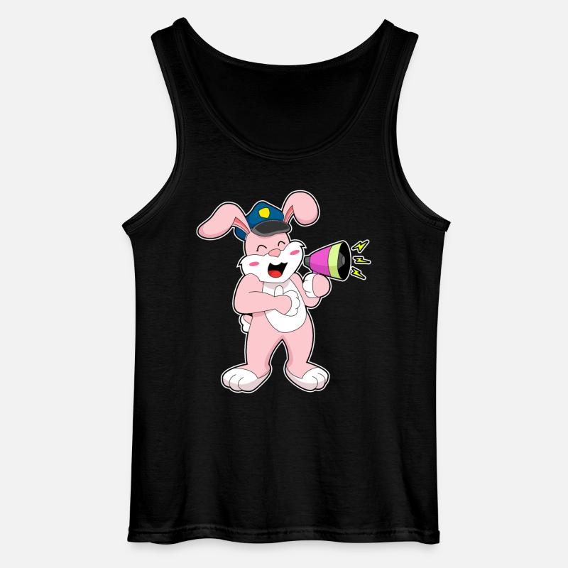 Rabbit Policier Microphone - Débardeur Gildan Homme - noir