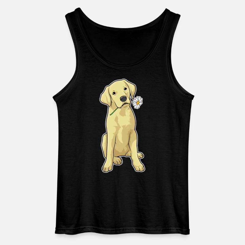 Labrador Gänseblümchen - Gildan Männer Tank Top - Schwarz