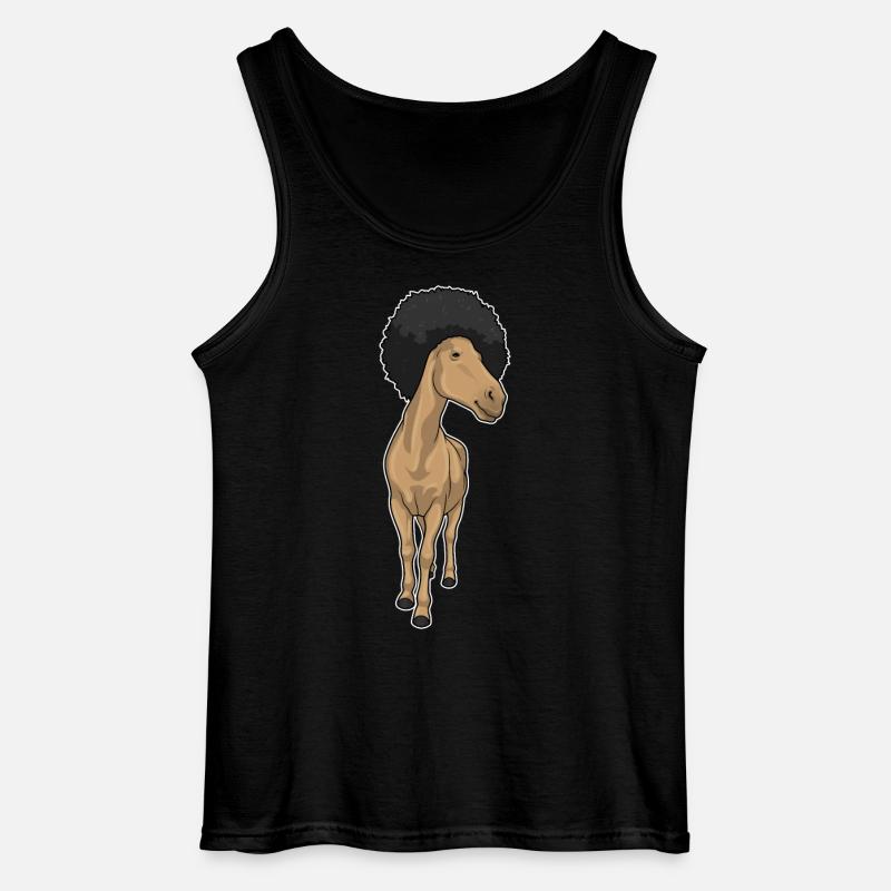 Pferd Afro - Gildan Männer Tank Top - Schwarz