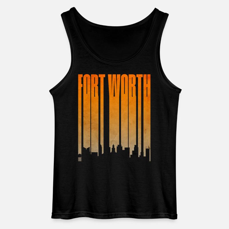 Fort Worth Skyline Gradient - Gildan Männer Tank Top - Schwarz