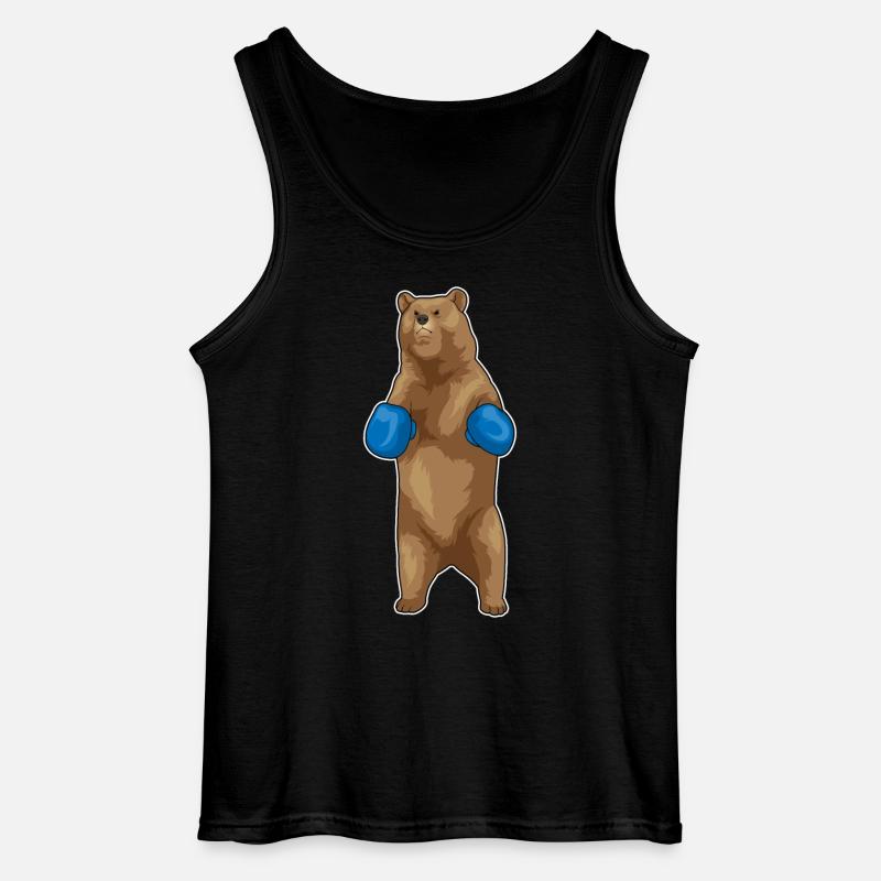 Bär Boxer Boxhandschuhe - Gildan Männer Tank Top - Schwarz