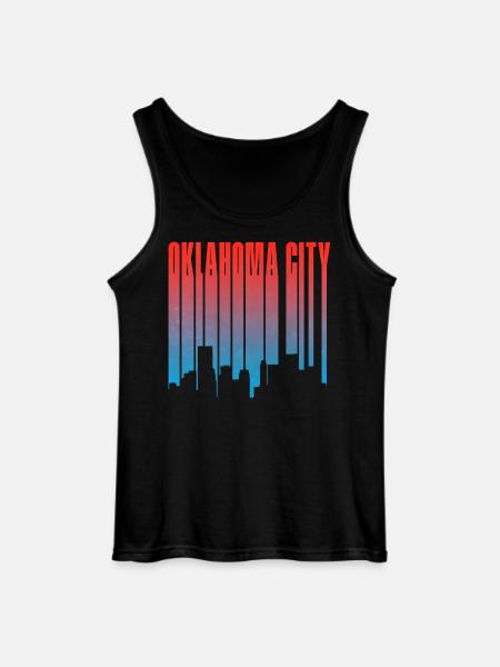 Oklahoma City Skyline Gradient - Gildan Men’s Tank Top - black