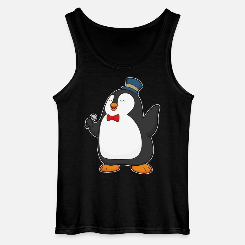 Penguin Singer Microphone - Débardeur Gildan Homme - noir