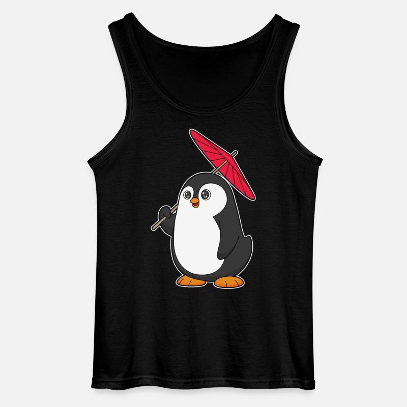 Pinguin Regenschirm - Gildan Männer Tank Top - Schwarz