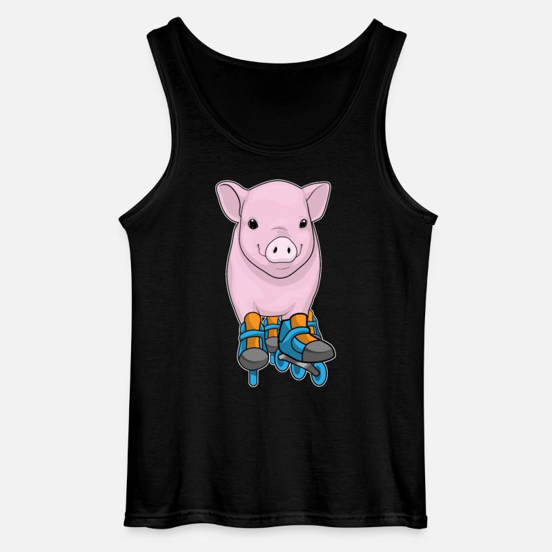 Schwein Inline skating Inline skates - Gildan Männer Tank Top - Schwarz