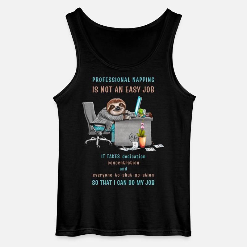 Lustiges Faultier Spruch Professional Napping - Gildan Männer Tank Top - Schwarz