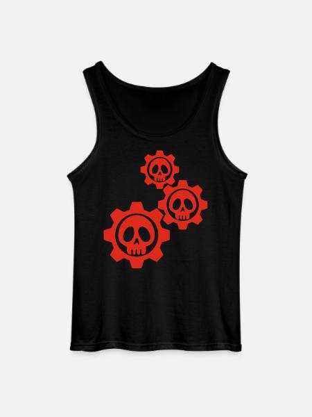 Skulls and red gears - Gildan Men’s Tank Top - black