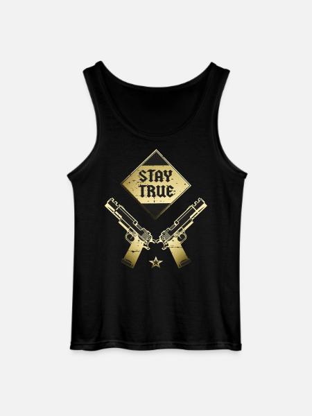 Bleib dir Treu - Gildan Männer Tank Top - Schwarz