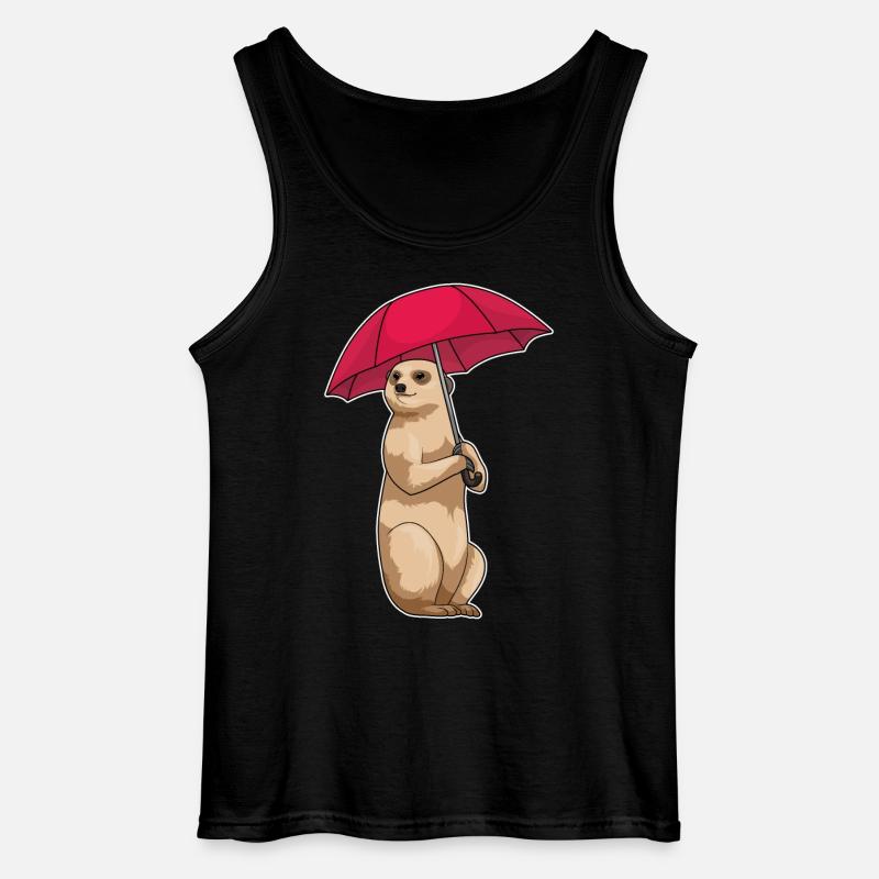 Erdmännchen Regen Regenschirm - Gildan Männer Tank Top - Schwarz