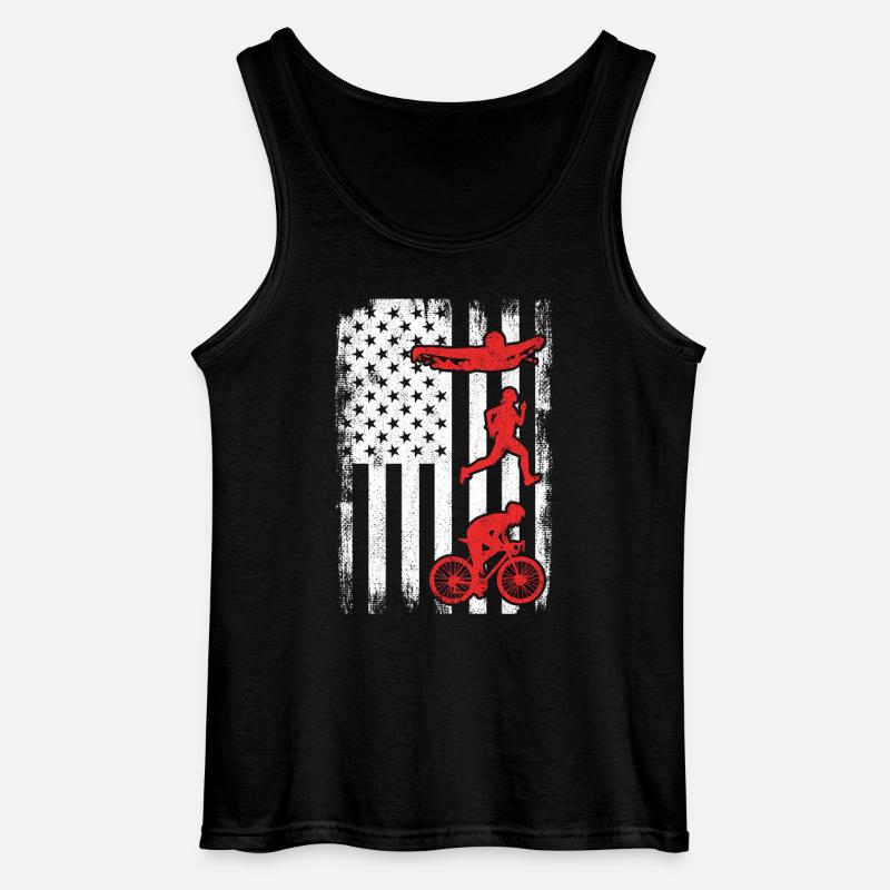 Patriotischer Triathlet - Gildan Männer Tank Top - Schwarz