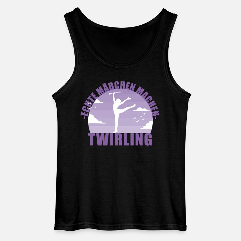 Echte Mädchen machen Twirling - Gildan Männer Tank Top - Schwarz