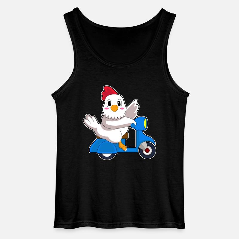 Huhn Motorroller - Gildan Männer Tank Top - Schwarz