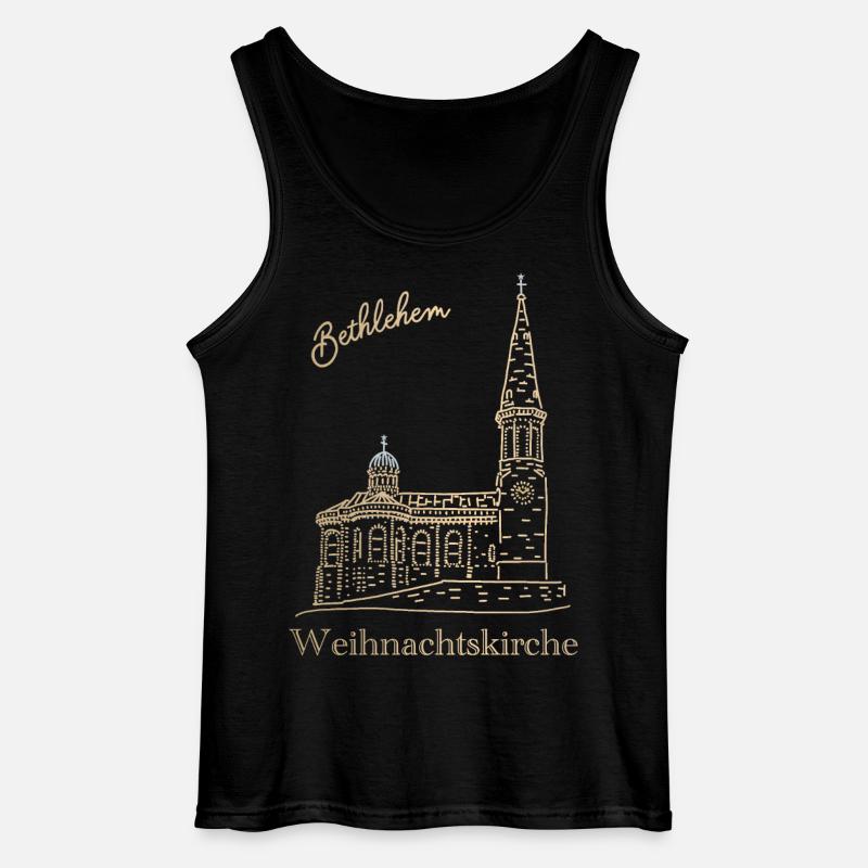 Weihnachtskirche Bethlehem Handzeichnung - Gildan Männer Tank Top - Schwarz