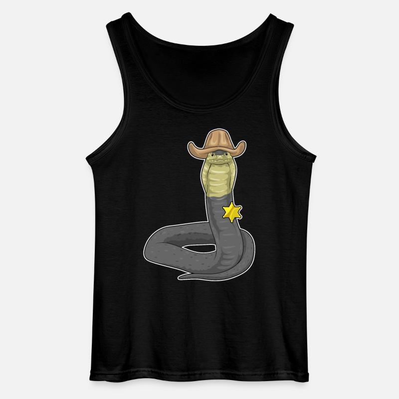 Snake Sheriff Sheriff's Hat - Gildan Men’s Tank Top - black