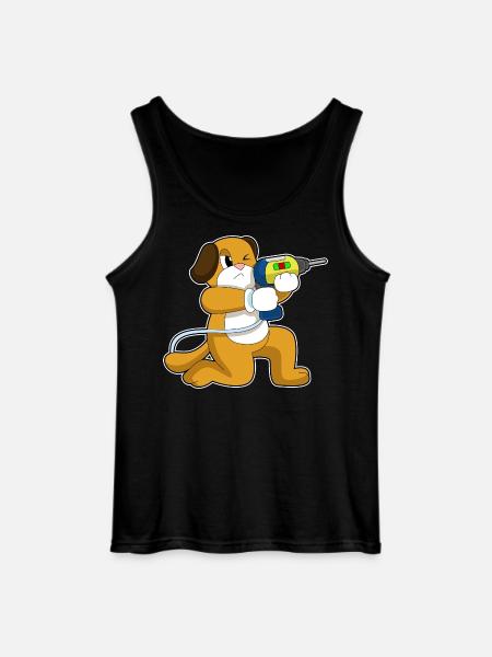 Dog Craftsman Drill Craft - Gildan Men’s Tank Top - black